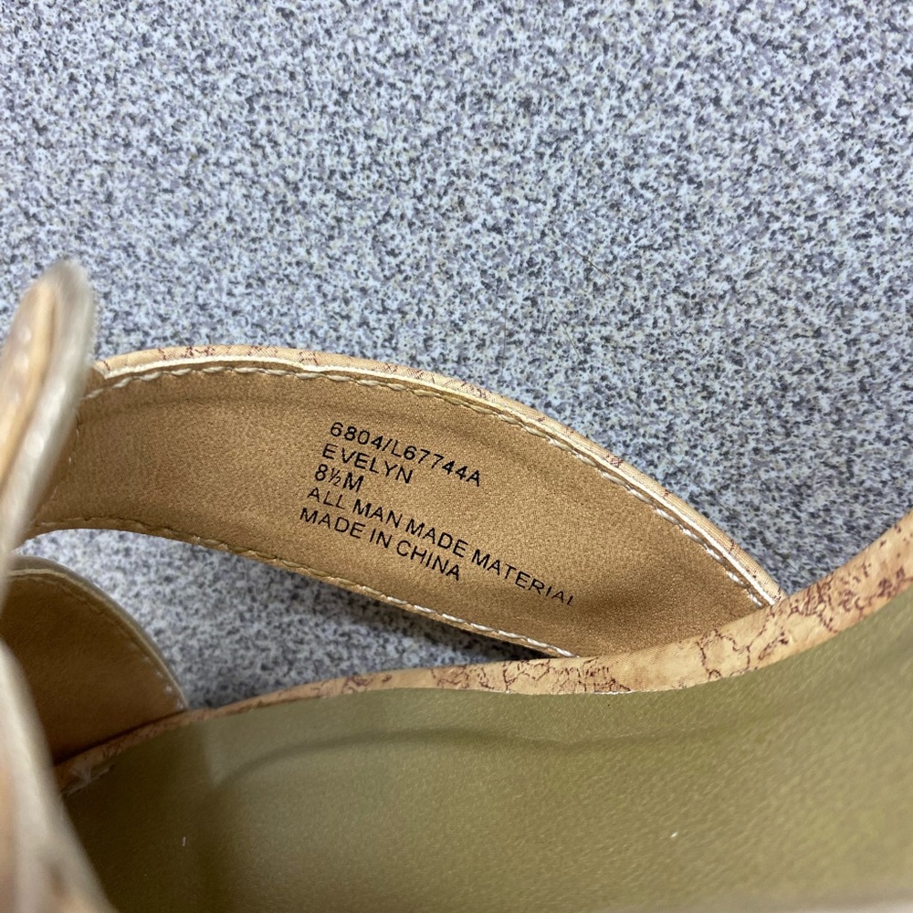 WOMENS CORAL BAY Gold Wedge Sandals - Picture 14 of 15